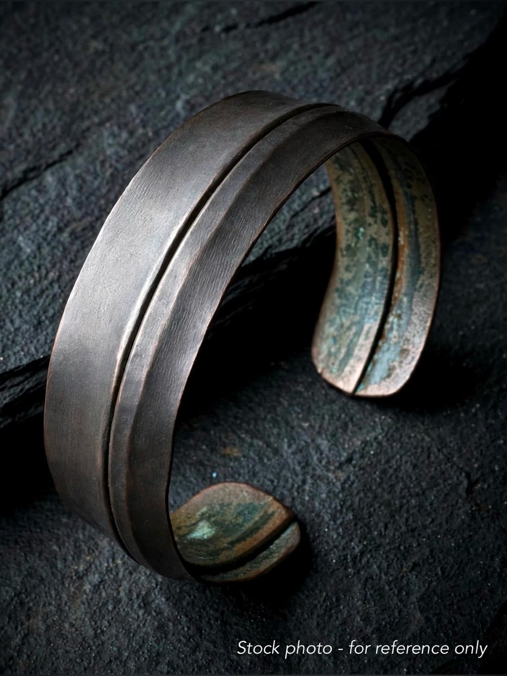 Patina Green Copper Wearable Art Artisan Handmade Cuff Bracelet Modernist